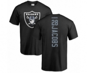 Football Oakland Raiders #28 Josh Jacobs Black Backer T-Shirt