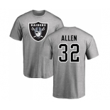 Football Oakland Raiders #32 Marcus Allen Ash Name & Number Logo T-Shirt