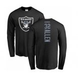 Football Oakland Raiders #32 Marcus Allen Black Backer Long Sleeve T-Shirt