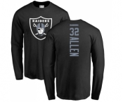 Football Oakland Raiders #32 Marcus Allen Black Backer Long Sleeve T-Shirt