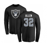 Football Oakland Raiders #32 Marcus Allen Black Name & Number Logo Long Sleeve T-Shirt