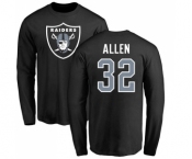 Football Oakland Raiders #32 Marcus Allen Black Name & Number Logo Long Sleeve T-Shirt