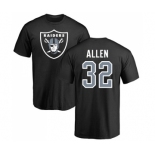 Football Oakland Raiders #32 Marcus Allen Black Name & Number Logo T-Shirt