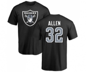 Football Oakland Raiders #32 Marcus Allen Black Name & Number Logo T-Shirt