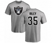 Football Oakland Raiders #35 Curtis Riley Ash Name & Number Logo T-Shirt