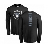 Football Oakland Raiders #35 Curtis Riley Black Backer Long Sleeve T-Shirt