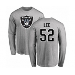 Football Oakland Raiders #52 Marquel Lee Ash Name & Number Logo Long Sleeve T-Shirt