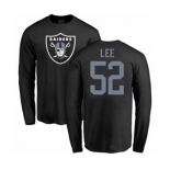 Football Oakland Raiders #52 Marquel Lee Black Name & Number Logo Long Sleeve T-Shirt