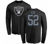 Football Oakland Raiders #52 Marquel Lee Black Name & Number Logo Long Sleeve T-Shirt