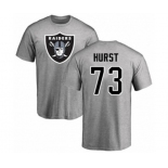 Football Oakland Raiders #73 Maurice Hurst Ash Name & Number Logo T-Shirt