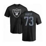 Football Oakland Raiders #73 Maurice Hurst Black Name & Number Logo T-Shirt