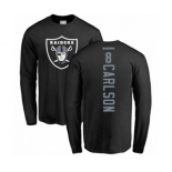 Football Oakland Raiders #8 Daniel Carlson Black Backer Long Sleeve T-Shirt