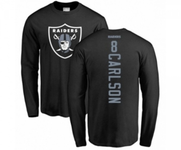 Football Oakland Raiders #8 Daniel Carlson Black Backer Long Sleeve T-Shirt