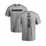 Football Oakland Raiders #84 Antonio Brown Ash Backer T-Shirt