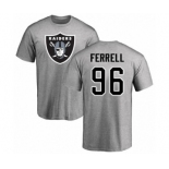 Football Oakland Raiders #96 Clelin Ferrell Ash Name & Number Logo T-Shirt