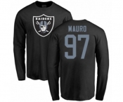 Football Oakland Raiders #97 Josh Mauro Black Name & Number Logo Long Sleeve T-Shirt