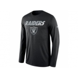 Men's Oakland Raiders Nike Black Legend Staff Practice Long Sleeves Performance T-Shirt