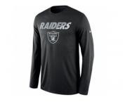 Men's Oakland Raiders Nike Black Legend Staff Practice Long Sleeves Performance T-Shirt