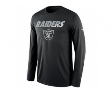 Men's Oakland Raiders Nike Black Legend Staff Practice Long Sleeves Performance T-Shirt