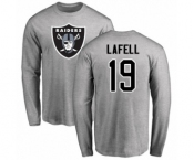 NFL Nike Oakland Raiders #19 Brandon LaFell Ash Name & Number Logo Long Sleeve T-Shirt