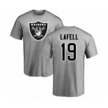 NFL Nike Oakland Raiders #19 Brandon LaFell Ash Name & Number Logo T-Shirt