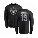 NFL Nike Oakland Raiders #19 Brandon LaFell Black Name & Number Logo Long Sleeve T-Shirt