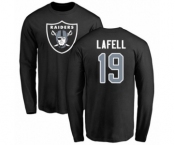 NFL Nike Oakland Raiders #19 Brandon LaFell Black Name & Number Logo Long Sleeve T-Shirt