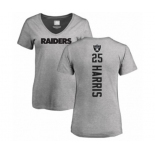 Football Women's Oakland Raiders #25 Erik Harris Ash Backer T-Shirt