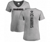 Football Women's Oakland Raiders #25 Erik Harris Ash Backer T-Shirt