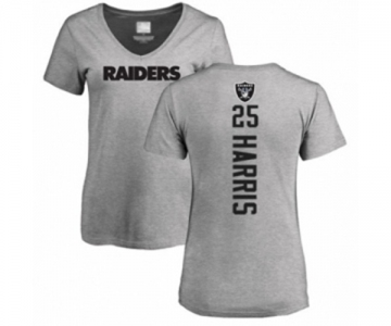 Football Women's Oakland Raiders #25 Erik Harris Ash Backer T-Shirt