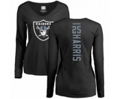 Football Women's Oakland Raiders #25 Erik Harris Black Backer Long Sleeve T-Shirt