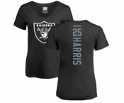 Football Women's Oakland Raiders #25 Erik Harris Black Backer T-Shirt