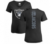 Football Women's Oakland Raiders #28 Josh Jacobs Black Backer T-Shirt