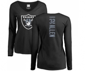 Football Women's Oakland Raiders #32 Marcus Allen Black Backer Long Sleeve T-Shirt