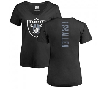 Football Women's Oakland Raiders #32 Marcus Allen Black Backer T-Shirt