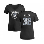 Football Women's Oakland Raiders #32 Marcus Allen Black Name & Number Logo T-Shirt