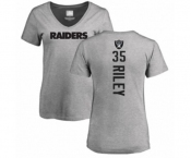 Football Women's Oakland Raiders #35 Curtis Riley Ash Backer T-Shirt