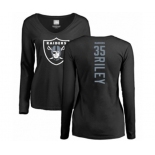 Football Women's Oakland Raiders #35 Curtis Riley Black Backer Long Sleeve T-Shirt