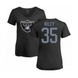 Football Women's Oakland Raiders #35 Curtis Riley Black Name & Number Logo T-Shirt