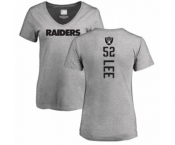 Football Women's Oakland Raiders #52 Marquel Lee Ash Backer T-Shirt