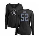 Football Women's Oakland Raiders #52 Marquel Lee Black Name & Number Logo Long Sleeve T-Shirt