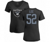 Football Women's Oakland Raiders #52 Marquel Lee Black Name & Number Logo T-Shirt