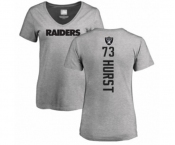 Football Women's Oakland Raiders #73 Maurice Hurst Ash Backer T-Shirt