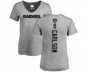 Football Women's Oakland Raiders #8 Daniel Carlson Ash Backer T-Shirt