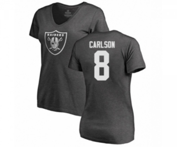 Football Women's Oakland Raiders #8 Daniel Carlson Ash One Color T-Shirt