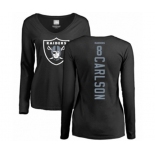 Football Women's Oakland Raiders #8 Daniel Carlson Black Backer Long Sleeve T-Shirt