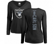 Football Women's Oakland Raiders #8 Daniel Carlson Black Backer Long Sleeve T-Shirt