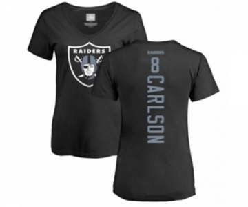 Football Women's Oakland Raiders #8 Daniel Carlson Black Backer T-Shirt