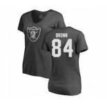 Football Women's Oakland Raiders #84 Antonio Brown Ash One Color T-Shirt