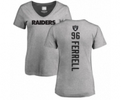 Football Women's Oakland Raiders #96 Clelin Ferrell Ash Backer T-Shirt